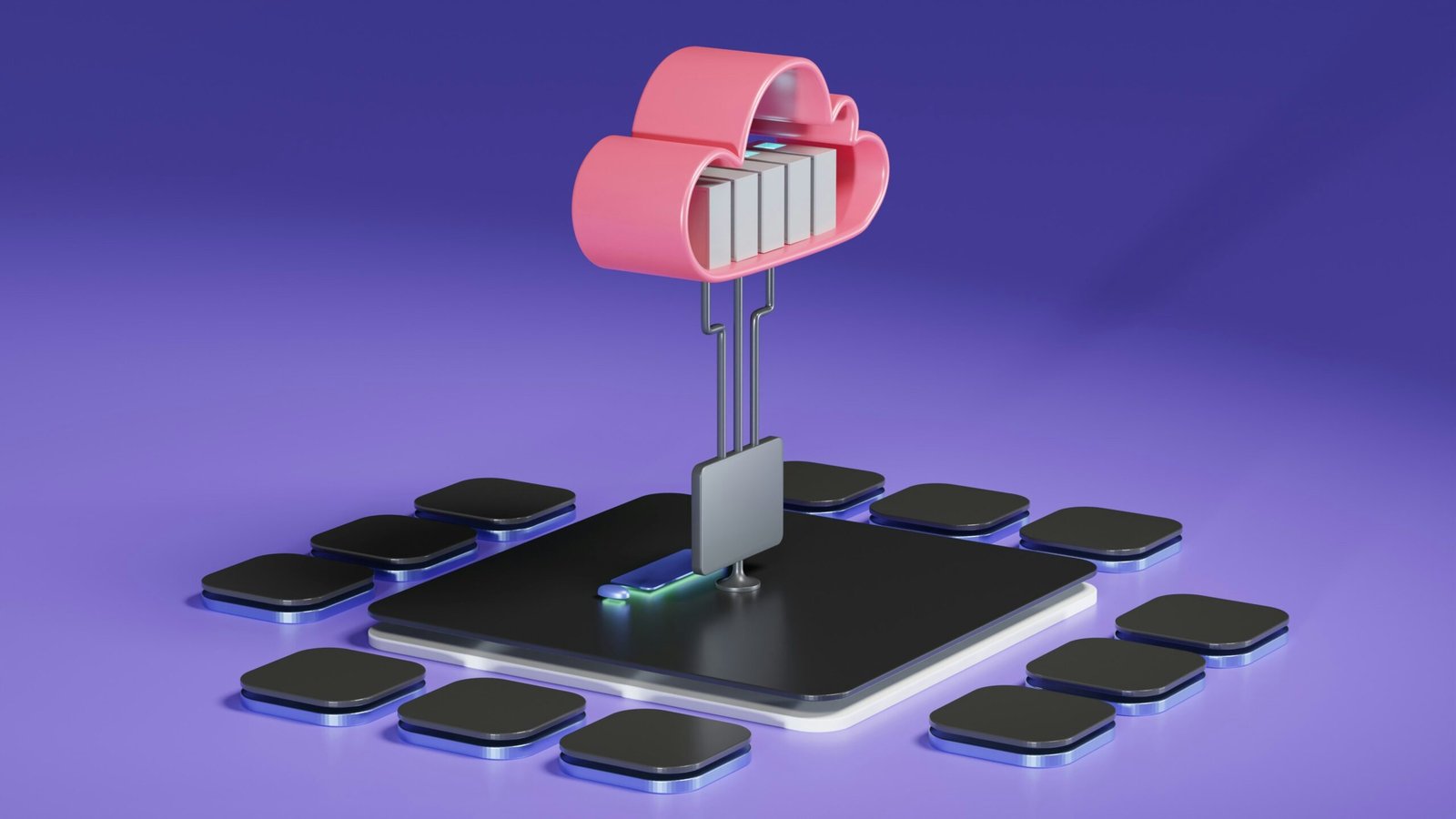 digital illustration of cloud computing