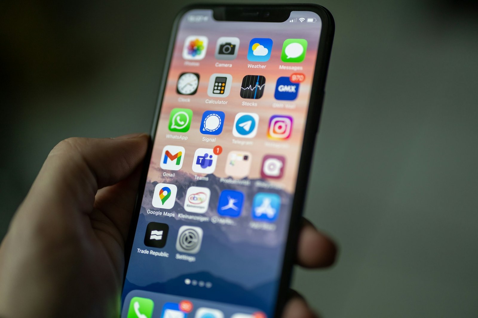 man holding an iphone